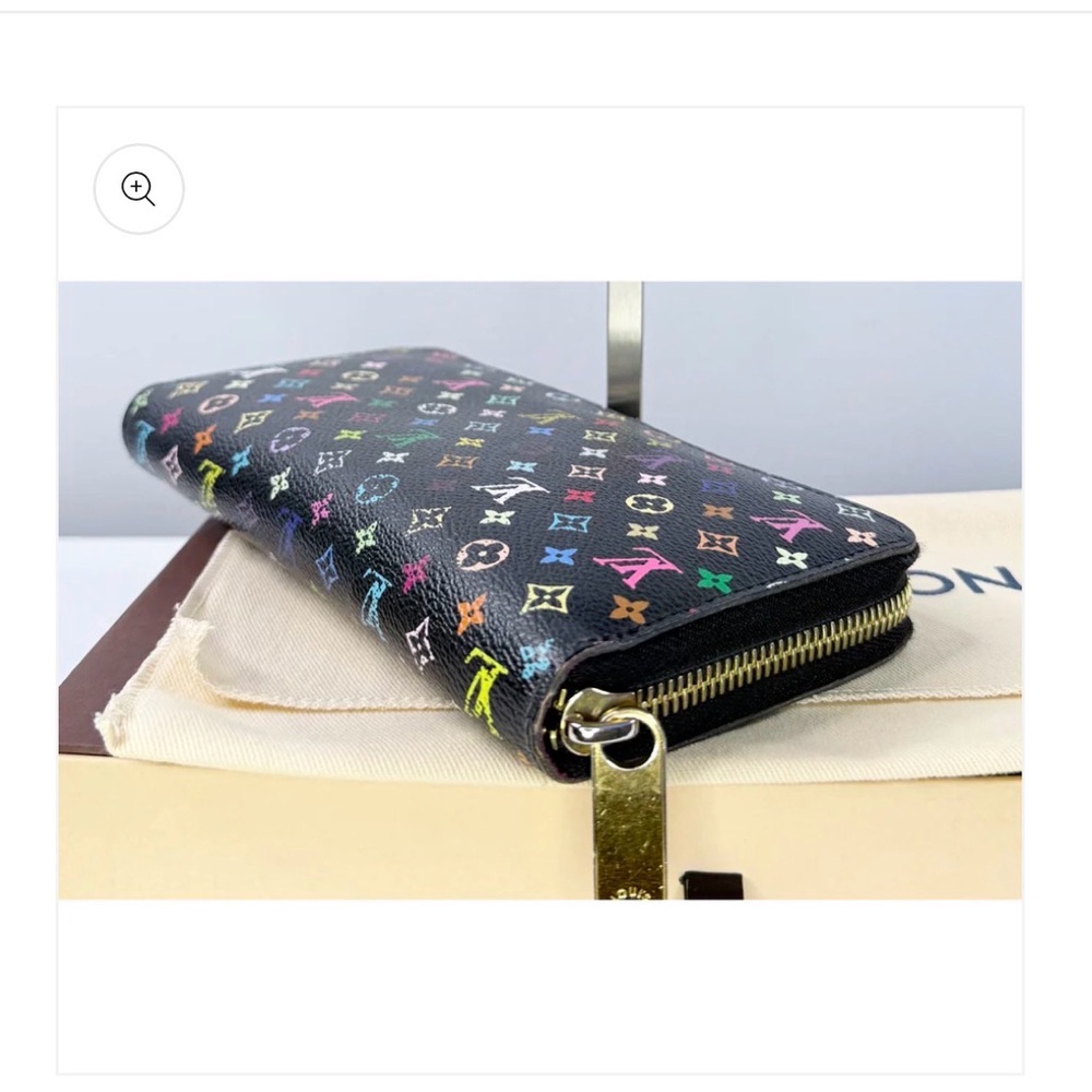 Authentic Louis Vuitton Takashi Murakami Black Multicolor  Zippy Wallet - Picture 8 of 16